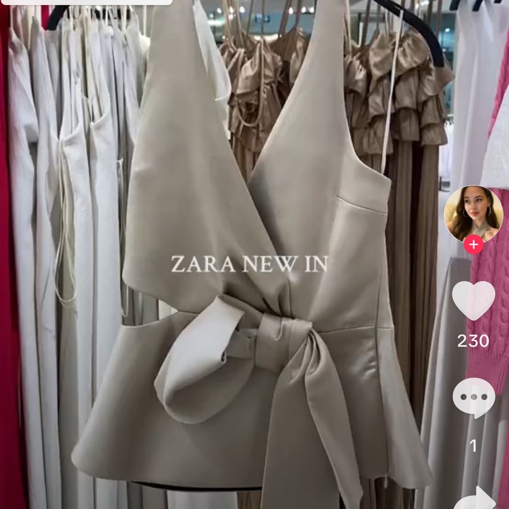 Zara Satin Wrap Top in Champagne - Picture 16 of 16